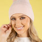 Ribbed Knit Pom Pom Beanie