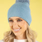 Ribbed Knit Pom Pom Beanie
