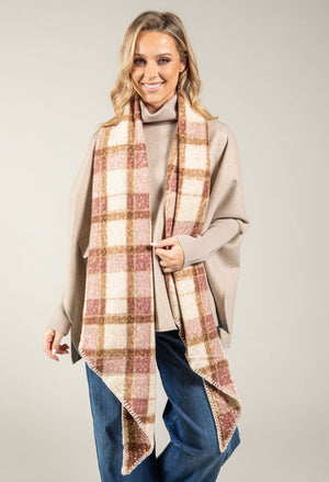 Soft Boucle Check Scarf