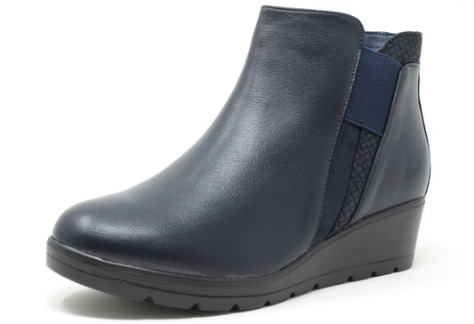 wedge ankle boot with metallic snake design