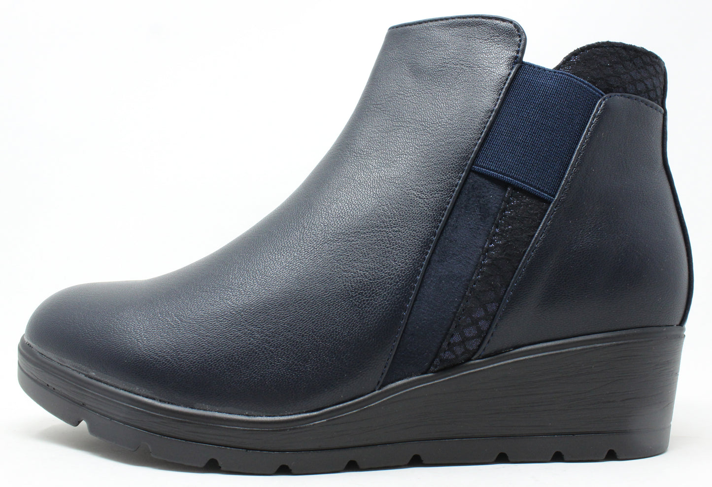 Wedge Boot with Metallic Design