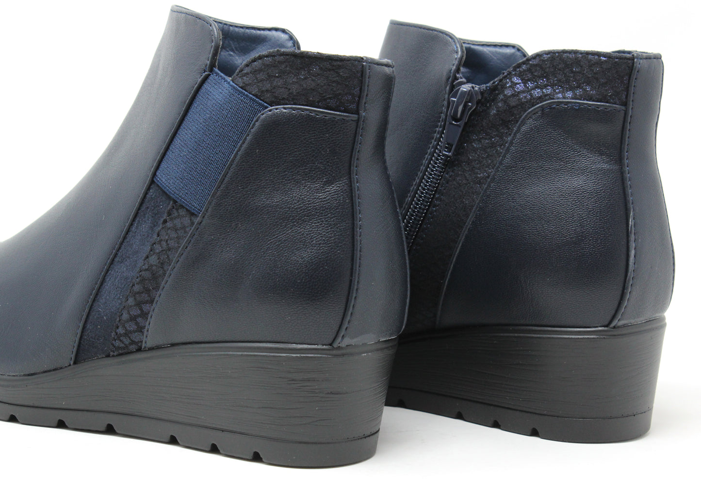 Wedge Boot with Metallic Design