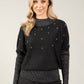 Beaded High Neck Knit Jumper