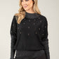 Beaded High Neck Knit Jumper