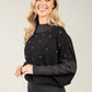 Beaded High Neck Knit Jumper