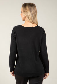 Diamante V-Neck Knit Jumper