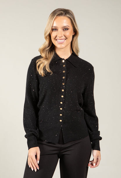 Gold Button Knit Cardigan