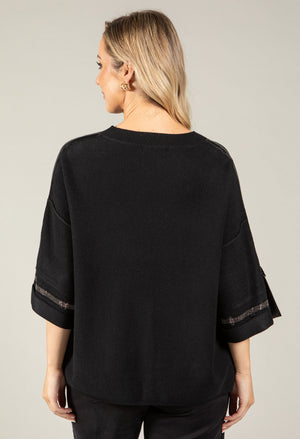 Faux Leather Trim Jumper