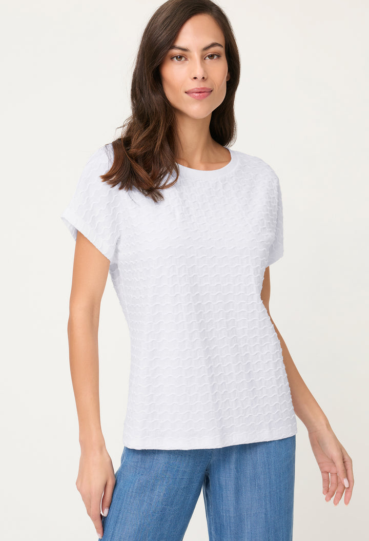 Textured Short Sleeve Top