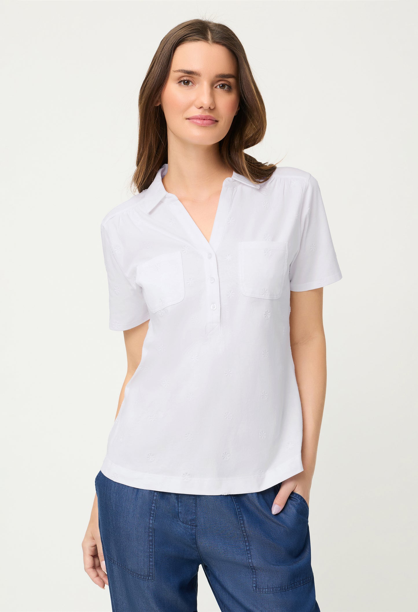 Front Pocket Polo Top