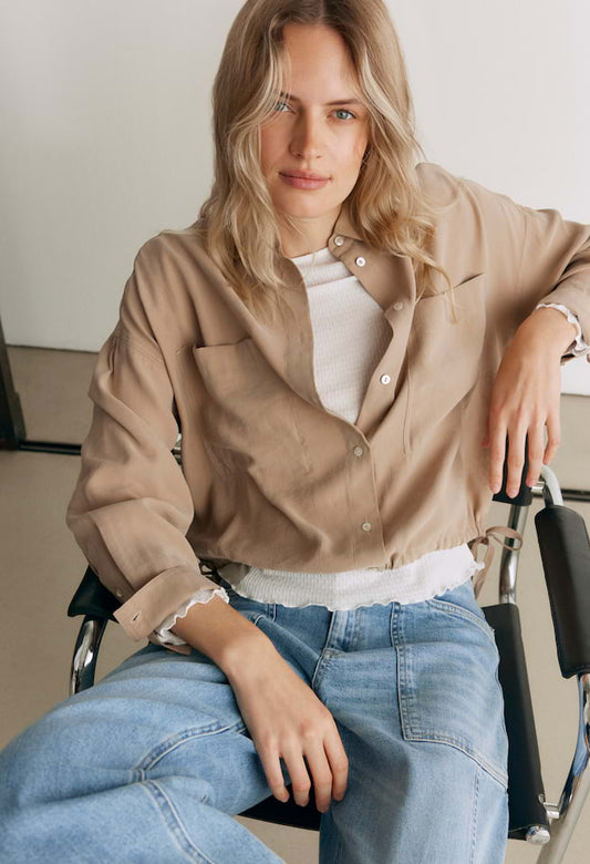 Fiberta blouse with tie detail