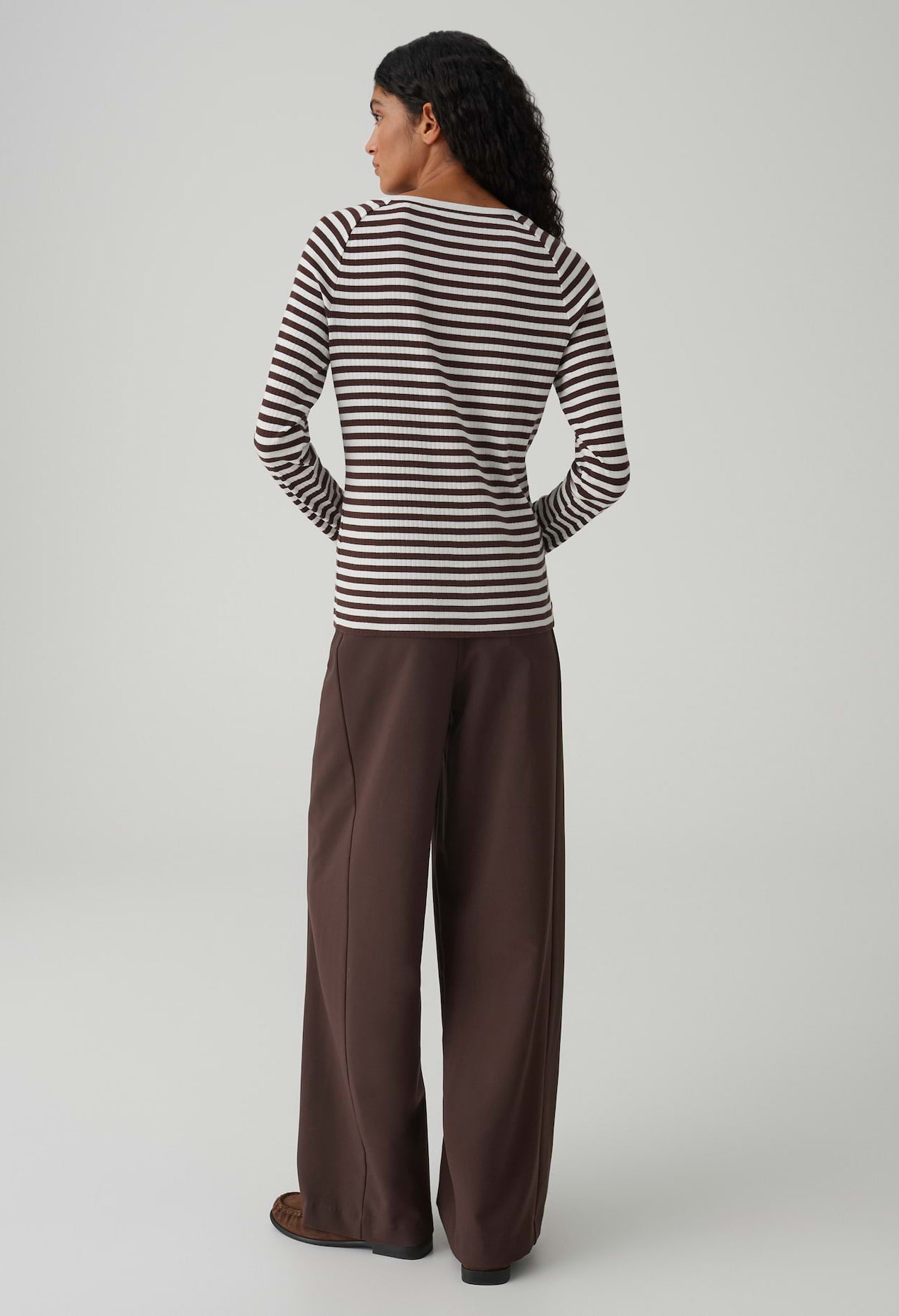 Sorka Striped Ribbed Jersey Slim Fit Top