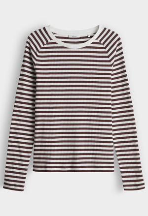 Sorka Striped Ribbed Jersey Slim Fit Top