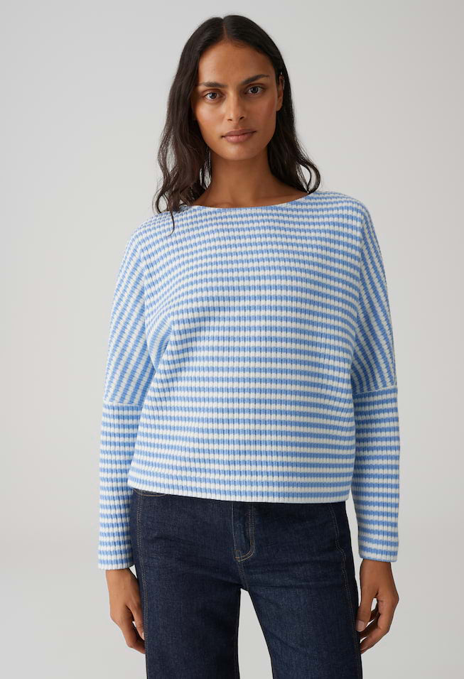 Gresh knitted look Striped sweatshirt