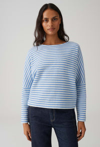 Gresh knitted look Striped sweatshirt