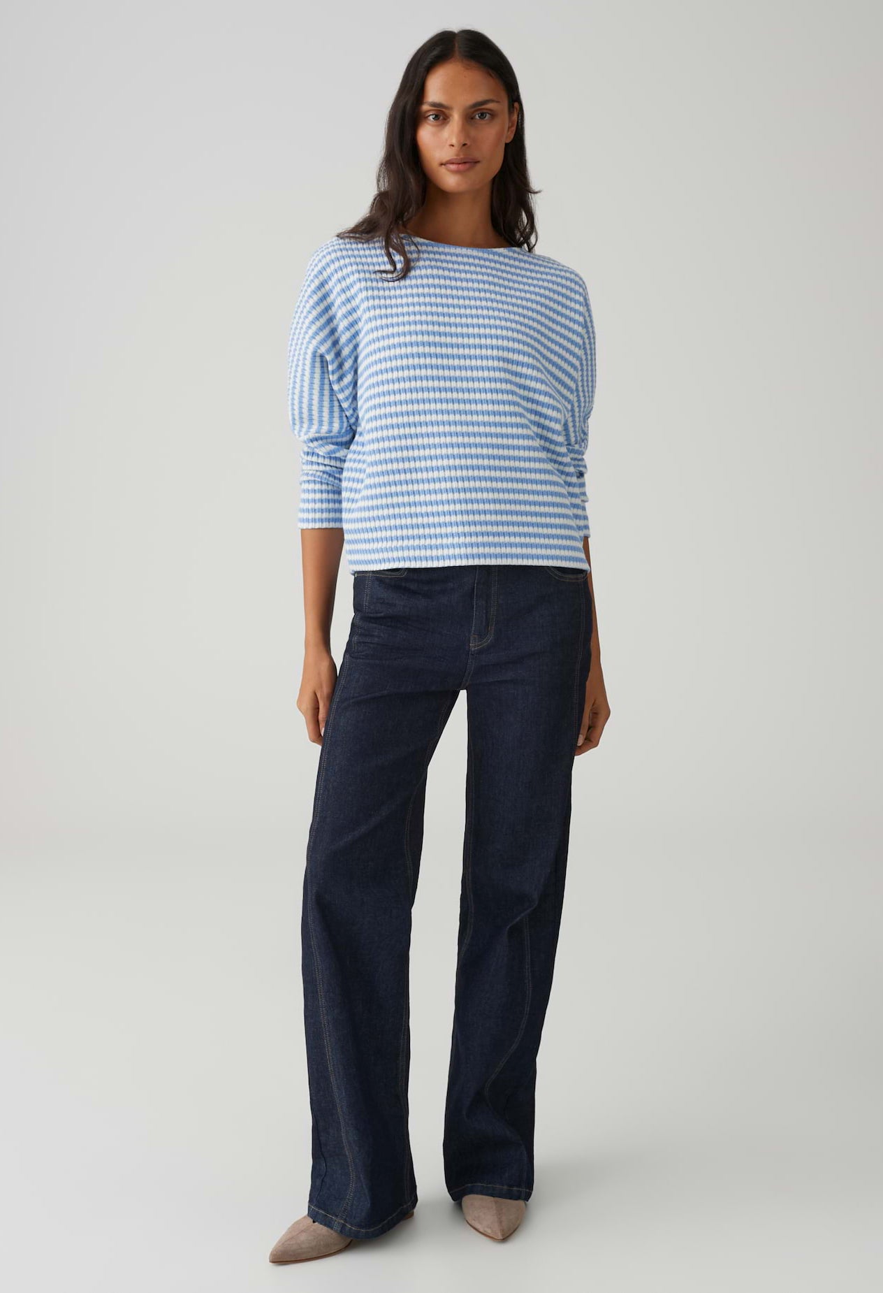 Gresh knitted look Striped sweatshirt