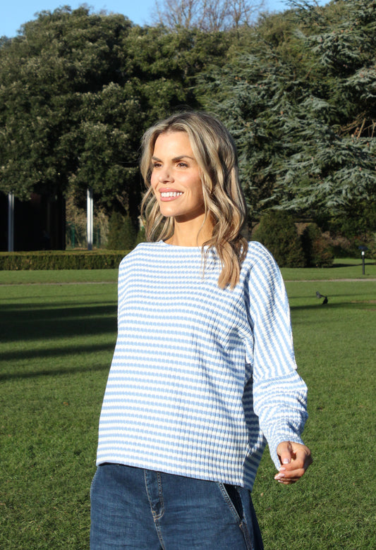 Gresh knitted look Striped sweatshirt