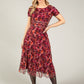 Floral Mesh Midi Dress