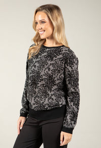 Floral Metallic Knit Jumper