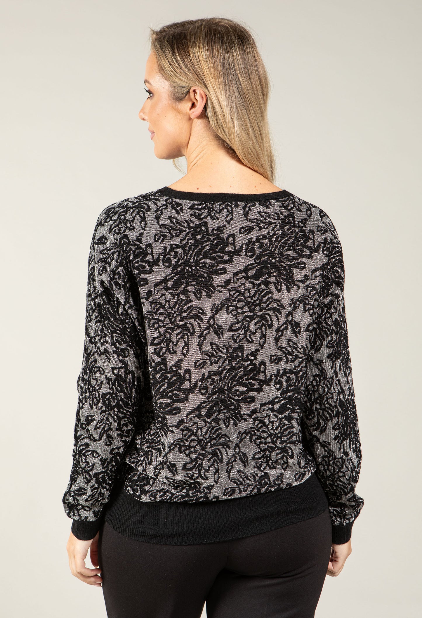 Floral Metallic Knit Jumper