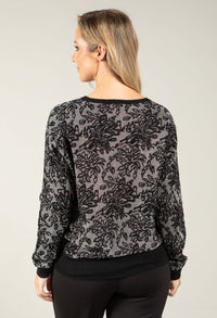 Floral Metallic Knit Jumper