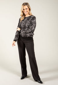 Floral Metallic Knit Jumper