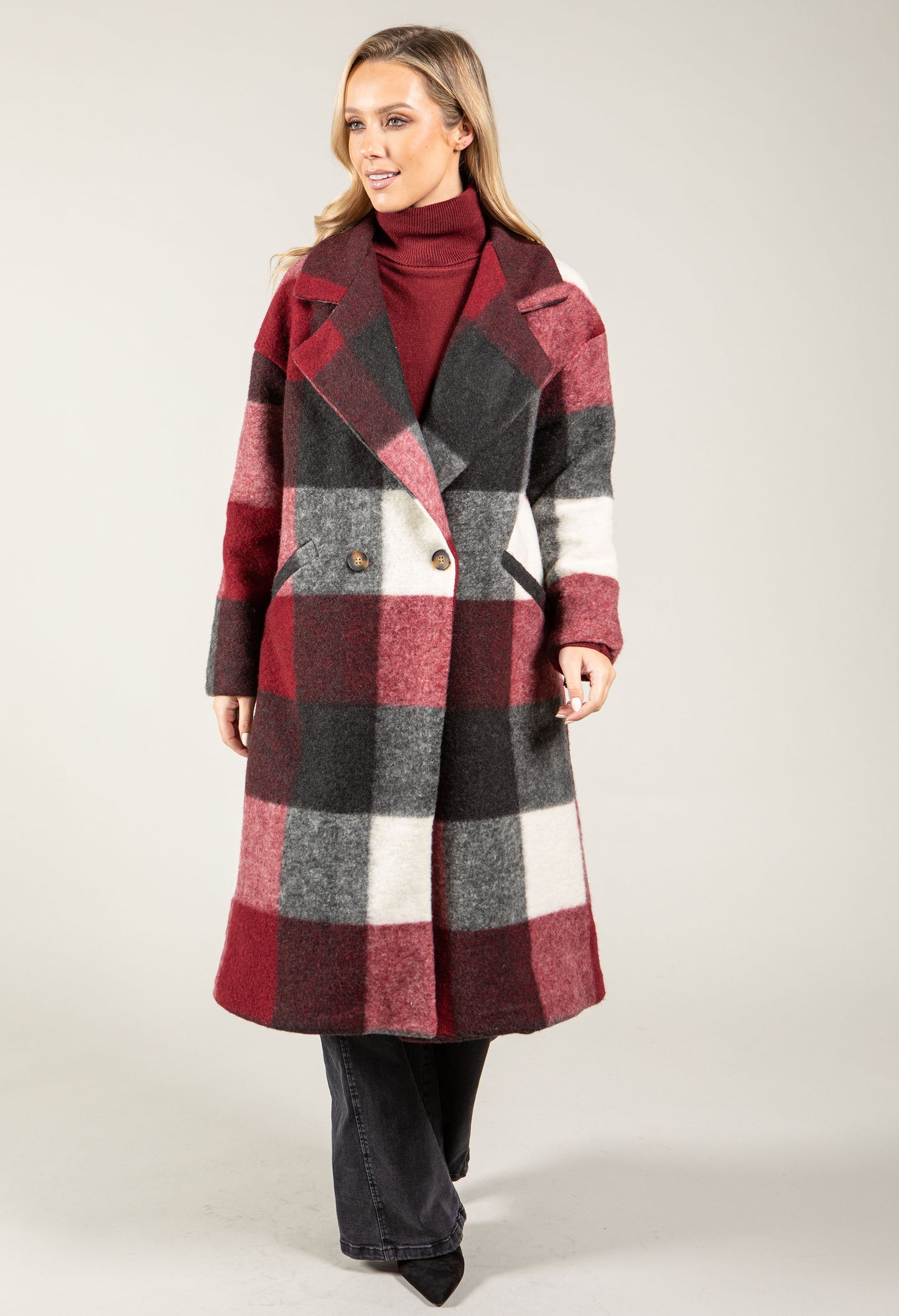 Soft Touch Check Trench Coat