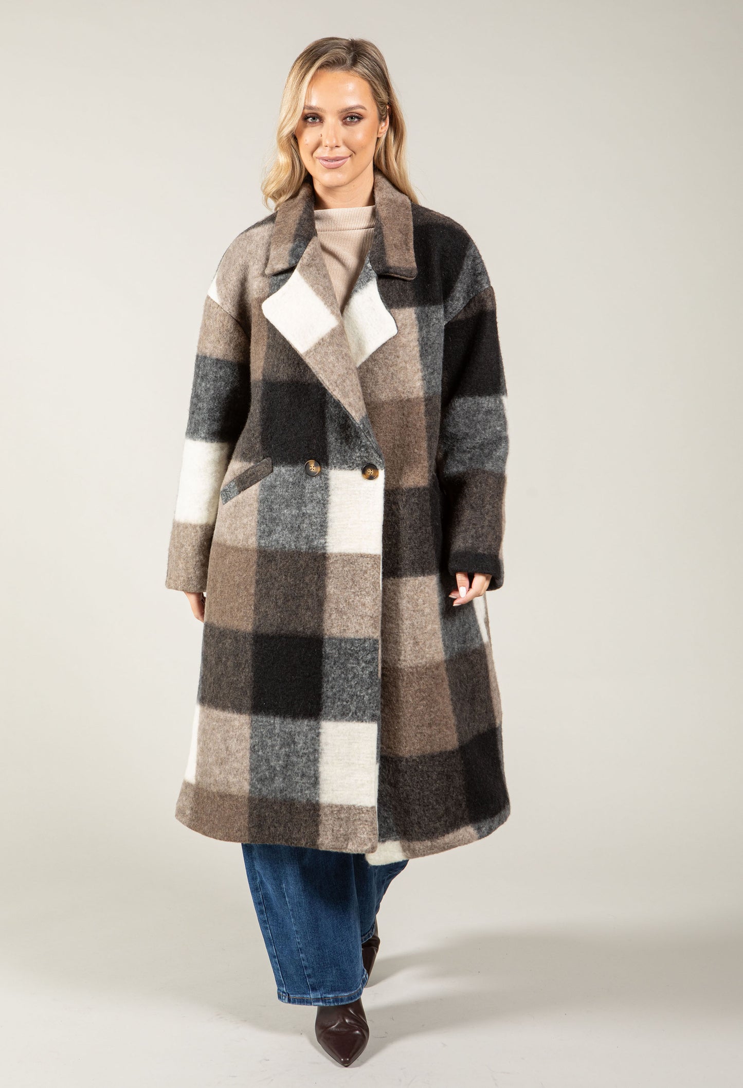 Soft Touch Check Trench Coat