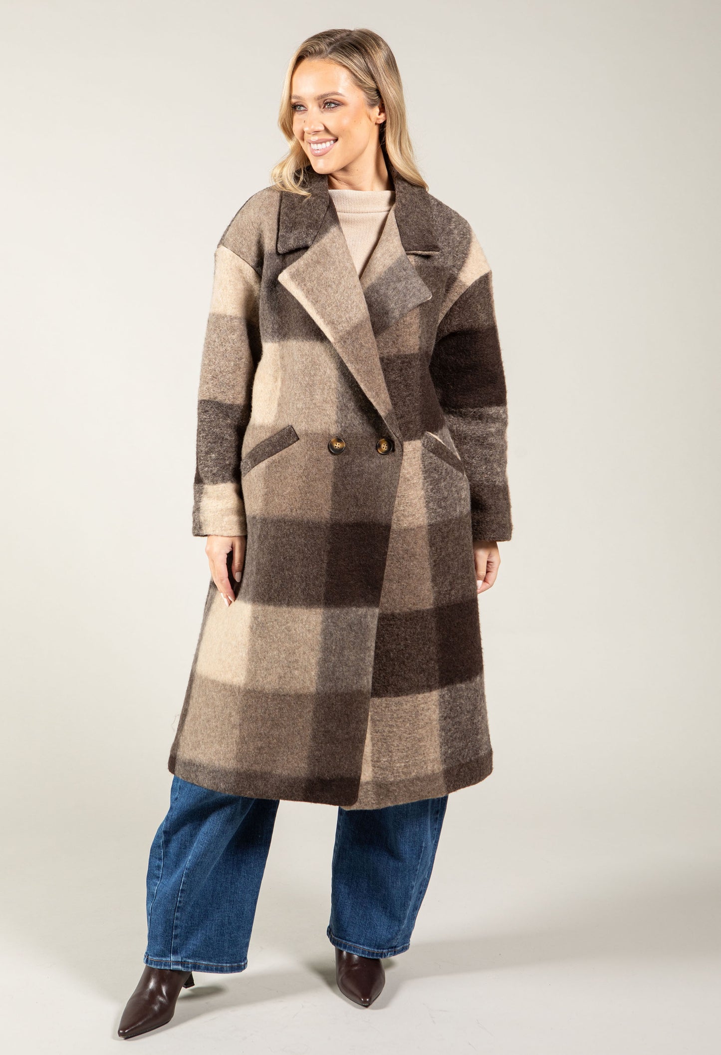 Soft Touch Check Trench Coat