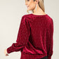 Faux Wrap Velvet Blouse