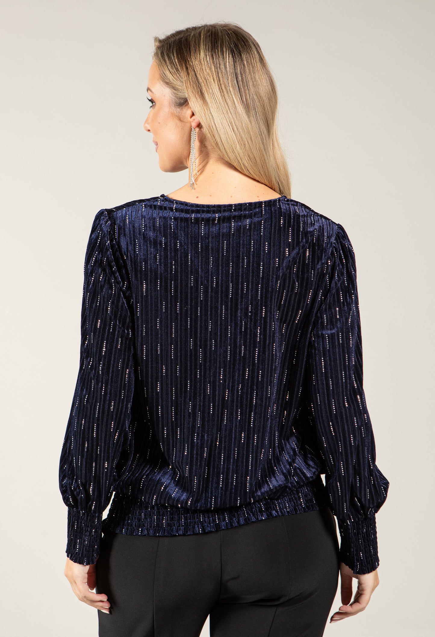 Faux Wrap Velvet Blouse