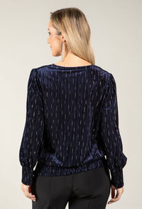 Faux Wrap Velvet Blouse