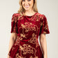 Embroidered Velvet Peplum Top