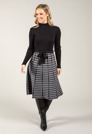 Gingham Jacquard Midi Dress