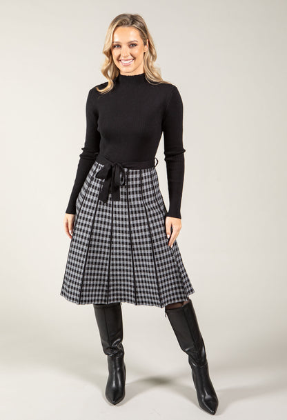 Gingham Jacquard Midi Dress