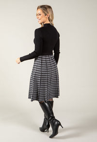 Gingham Jacquard Midi Dress