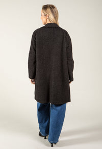 Buttoned Soft Boucle Coat