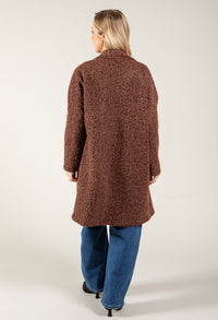 Buttoned Soft Boucle Coat