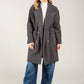 Buttoned Soft Boucle Coat