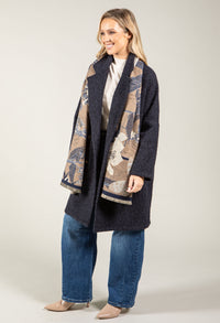 Buttoned Soft Boucle Coat