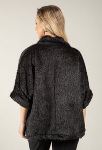 Gold Detail Faux Fur Jacket