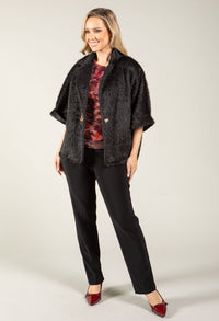 Gold Detail Faux Fur Jacket