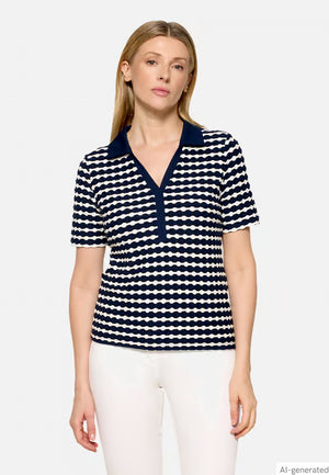 Polo Shirt With Polka Dot Pattern