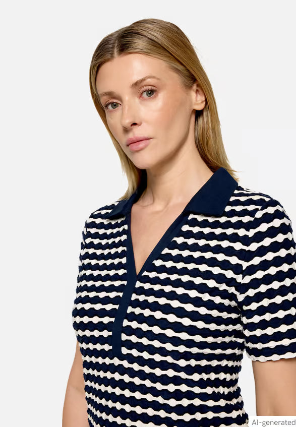 Polo Shirt With Polka Dot Pattern