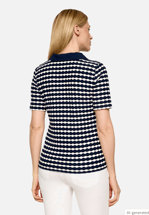 Polo Shirt With Polka Dot Pattern
