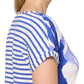 Floral Top With Striped Back