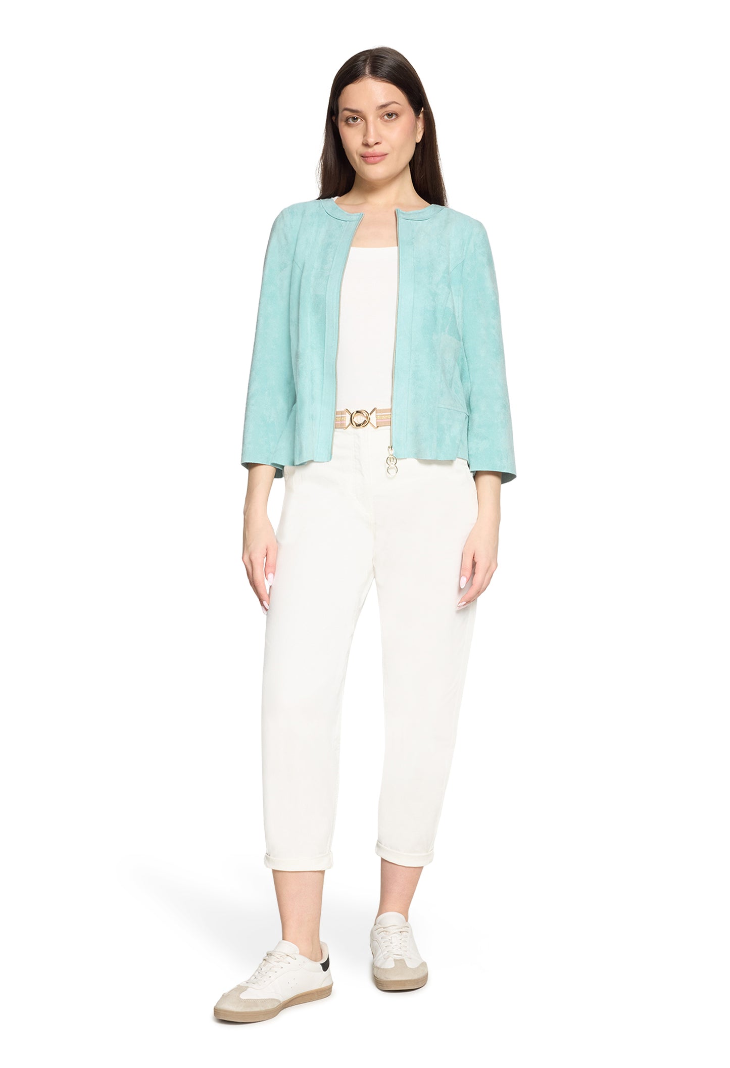 Faux Suede Zip-Up Jacket