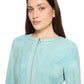 Faux Suede Zip-Up Jacket