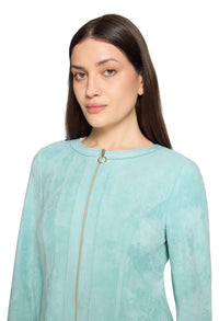 Faux Suede Zip-Up Jacket