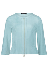 Faux Suede Zip-Up Jacket
